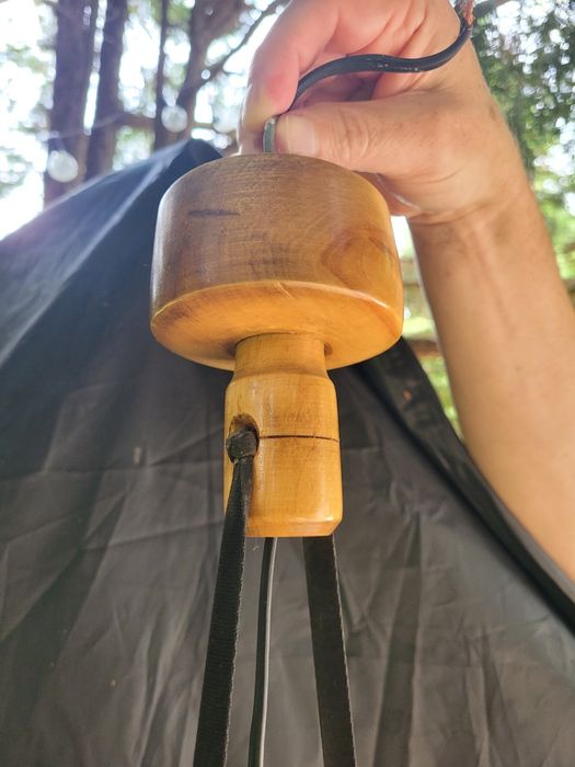 PRL lampa drewniana wisząca