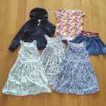122/128 zestaw letni h&m next sukienka bluza t-shirt spódnica sukienki