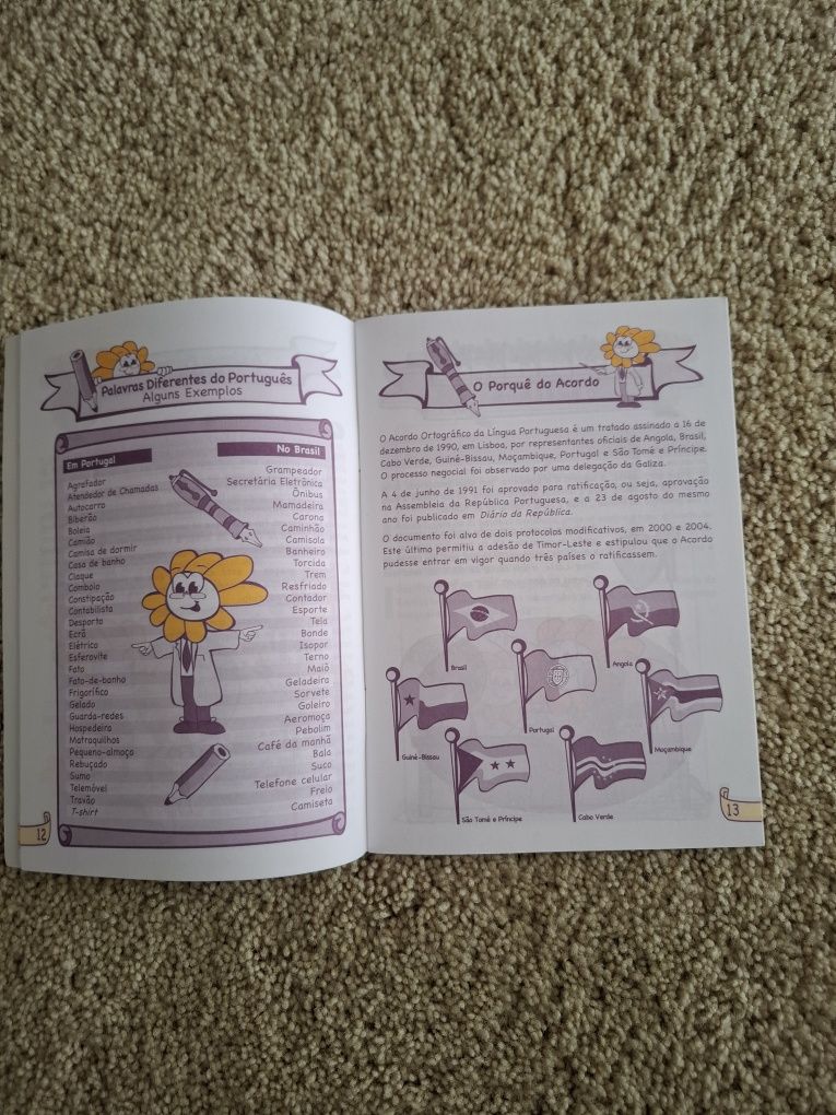 Livro de aprendizagem Estudo do Meio e Aprende o Acordo Ortográfico.