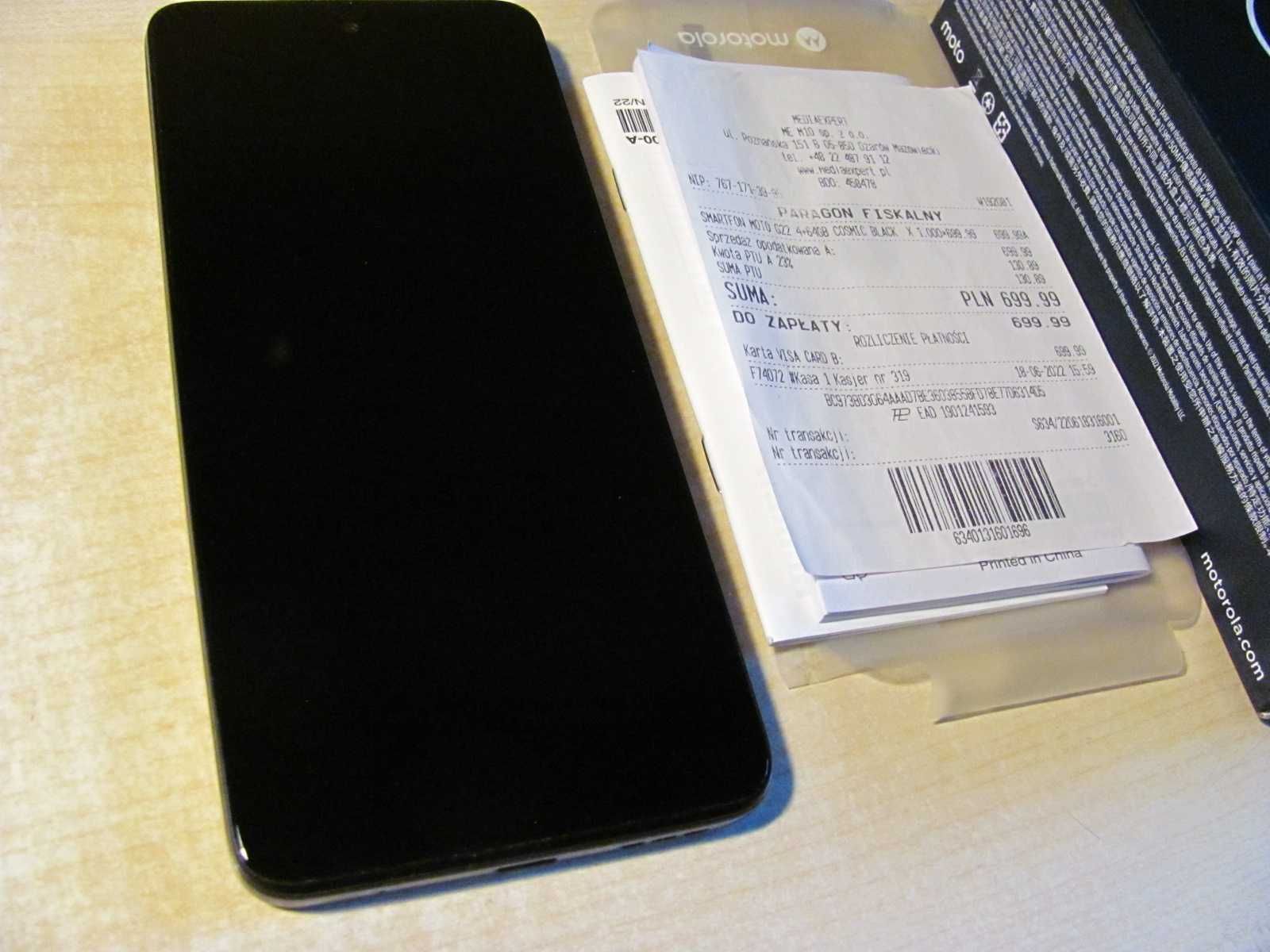 Telefon komórkowy Motorola G22 - stan perfekcyjny cały komplet