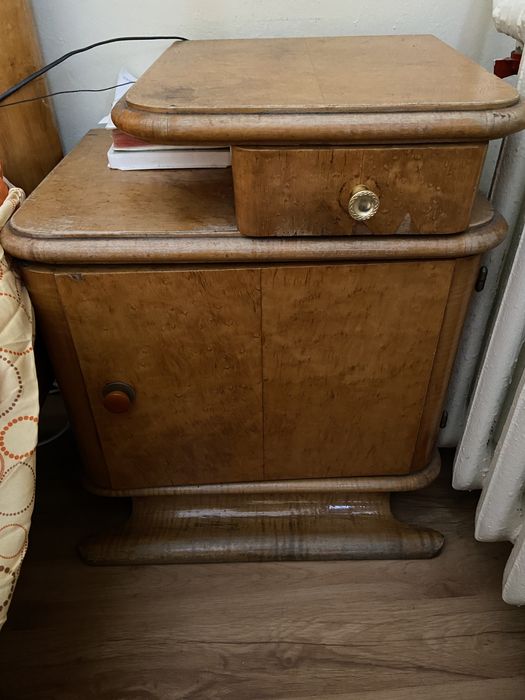 Łóżko z nocnymi stolikami antyk Ok 1930rok- art deco
