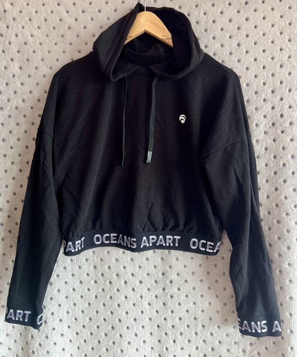 Oceans apart czarna krótka bluza nietoperz oversize