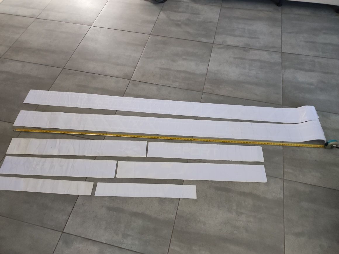 Naklejki białe 6szt. Sport/OPC/Combo. Wysyłka InPost