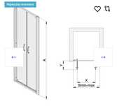 Nowa Kabina drzwi prysznicowe Sanplast 90cm