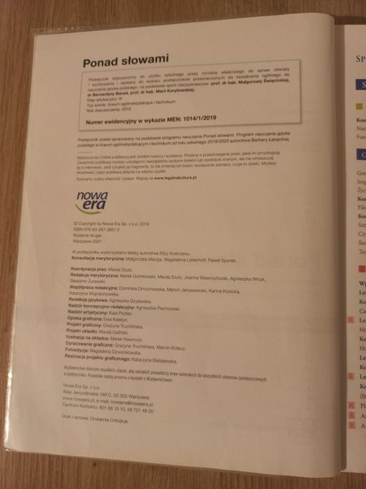 Język polski - Ponad słowami 1, część 1