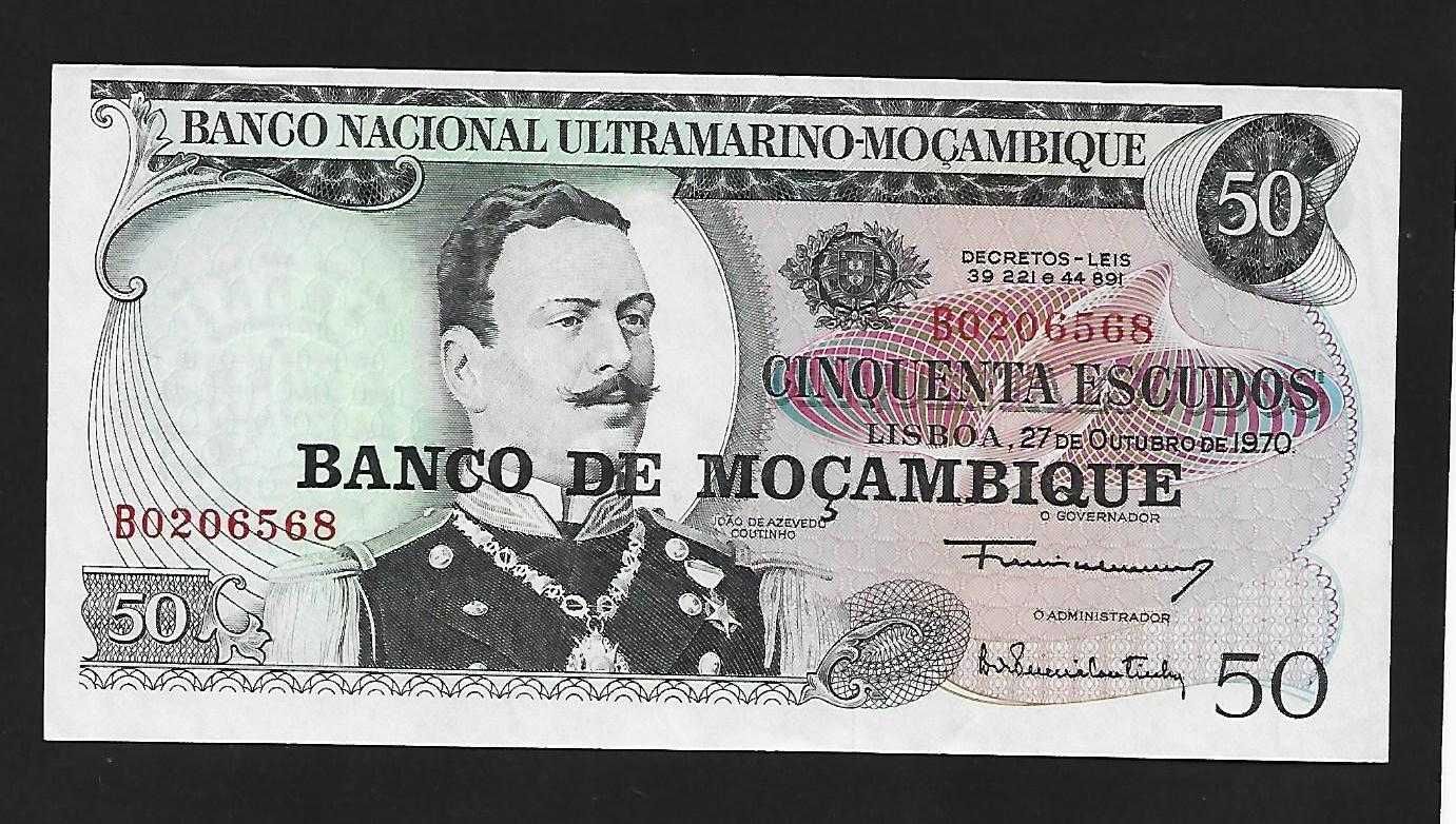 Moçambique Nota de 50$00 1970 Nova.
