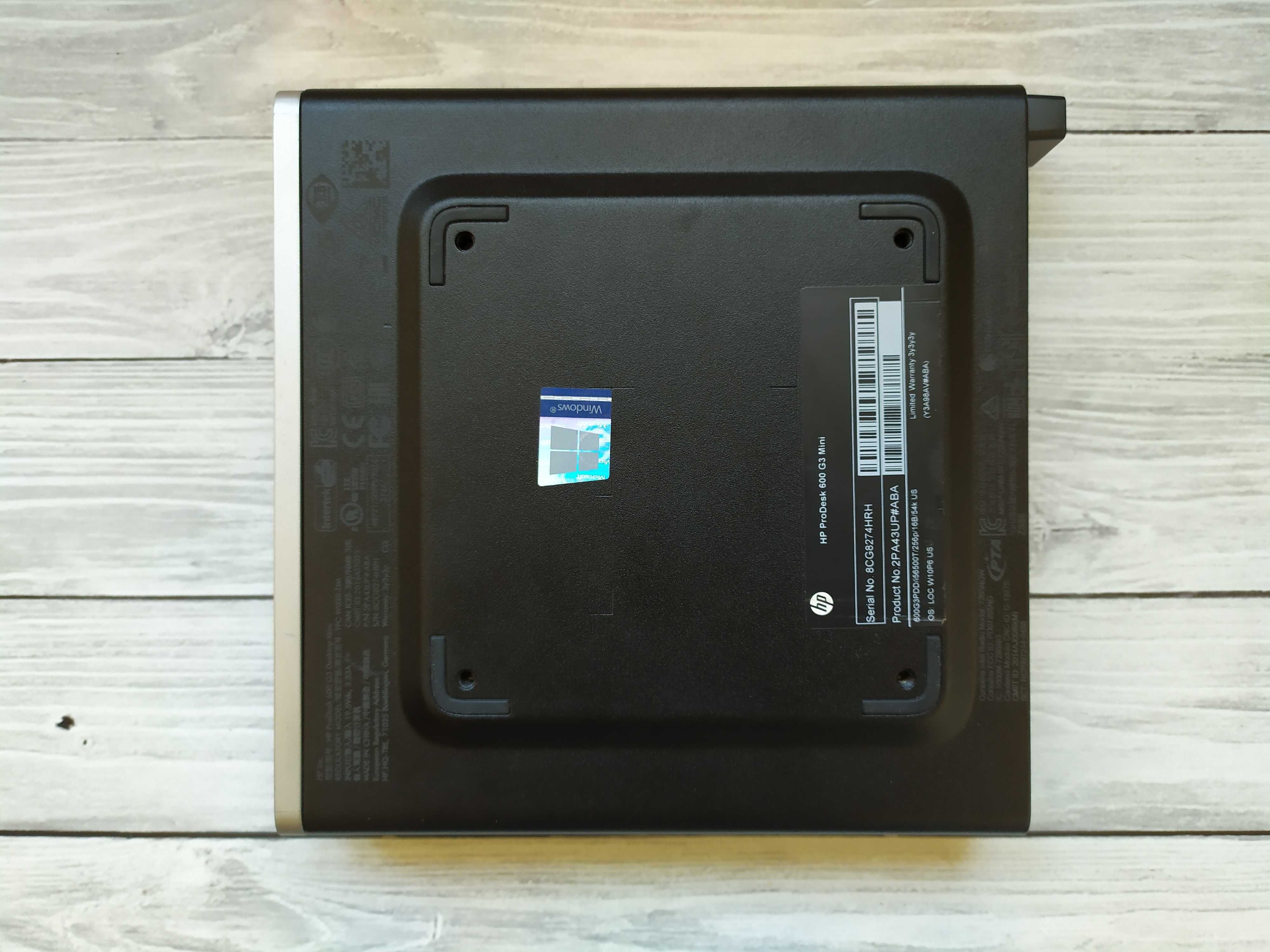 HP ProDesk 600 G3 Mini/i5-6500T/8GB DDR4/128GB SSD/Wi-Fi