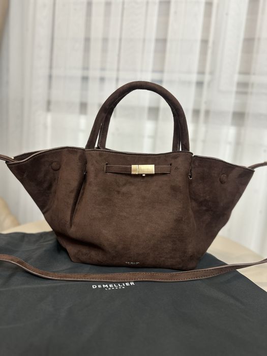 Шоколадна замшева сумка Demillier