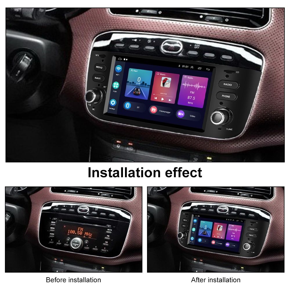 Rádio android 2din Fiat punto/Linea carplay gps android auto NOVO