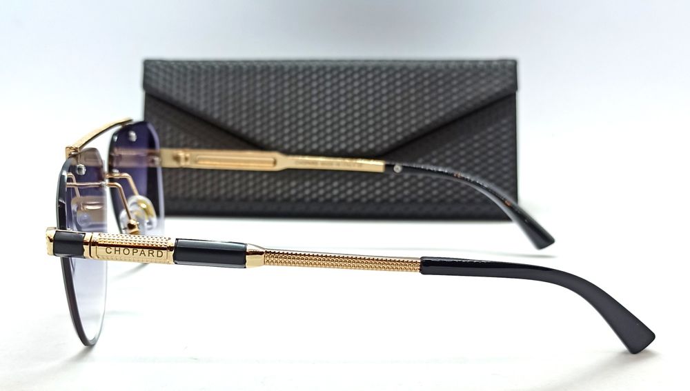 Chopard очки капли унисекс серо фиолетовый градиент в золотом металле