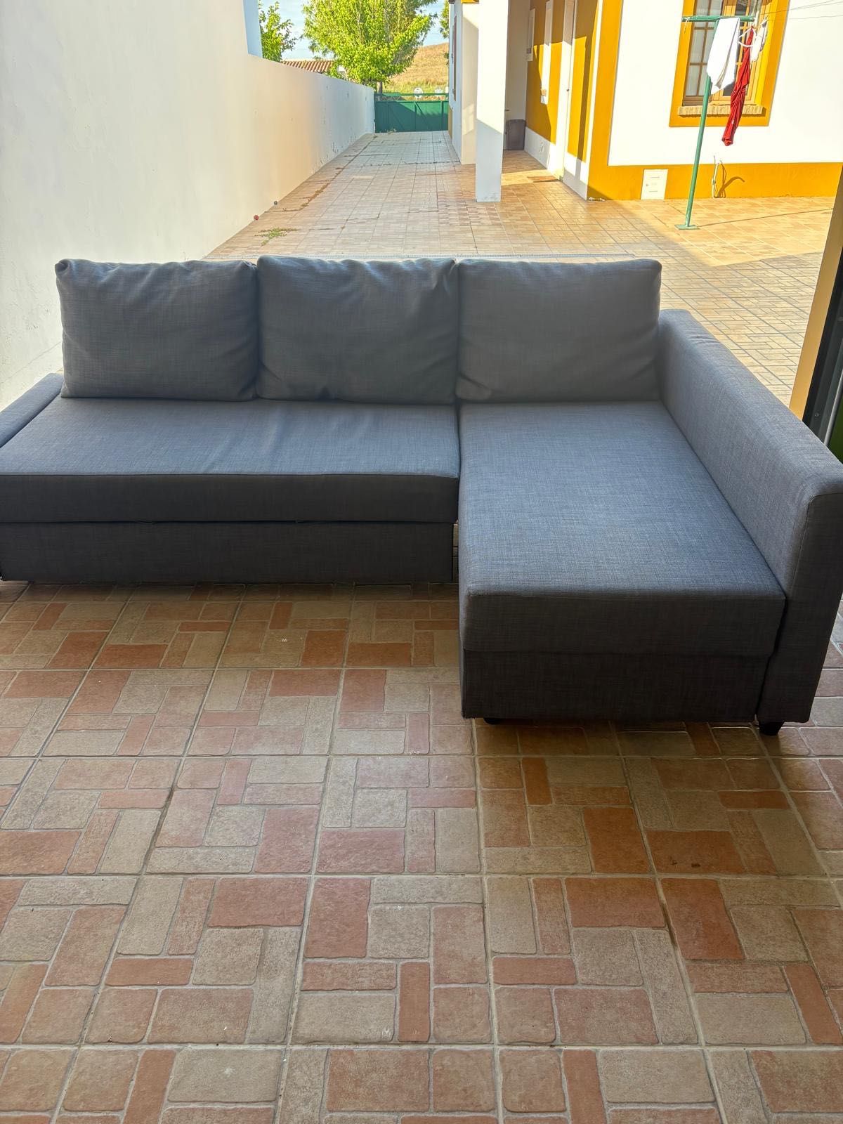 Sofá-cama de canto com arrumação , Skiftebo Cinza Escuro - IKEA