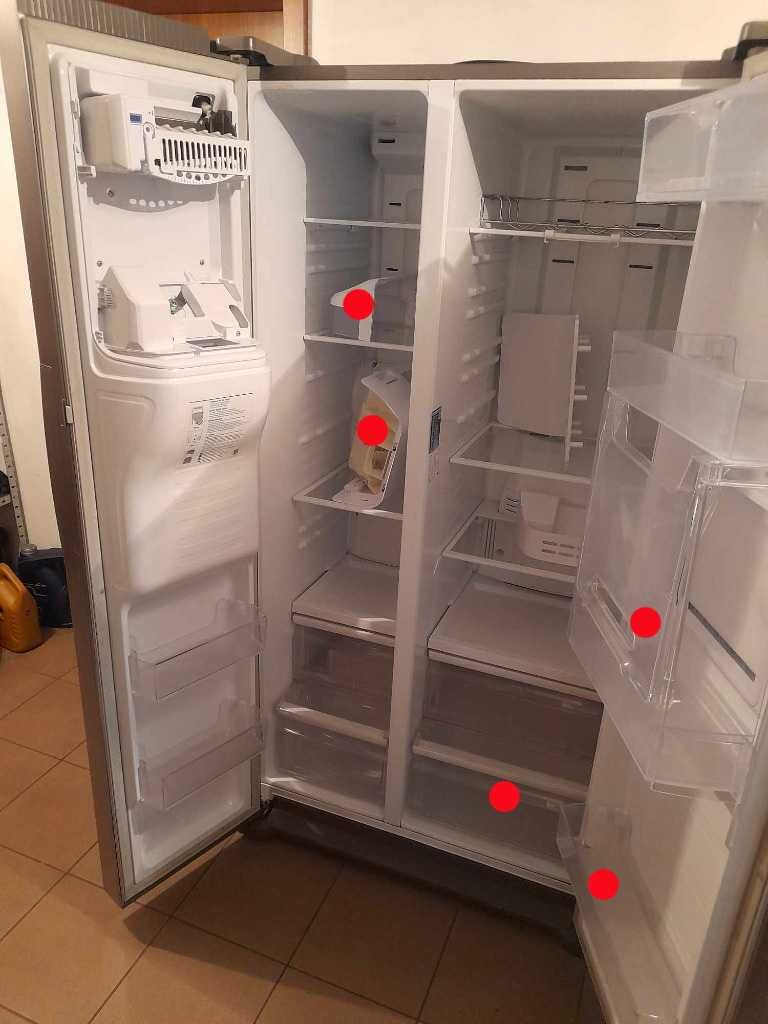 Lodówka Samsung RS7687FHCSL Side By Side uszkodzona części