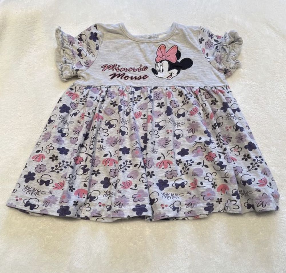 Zestaw sukienek 3 sztuki - Disney myszka Minnie róż Smyk bawełna 80