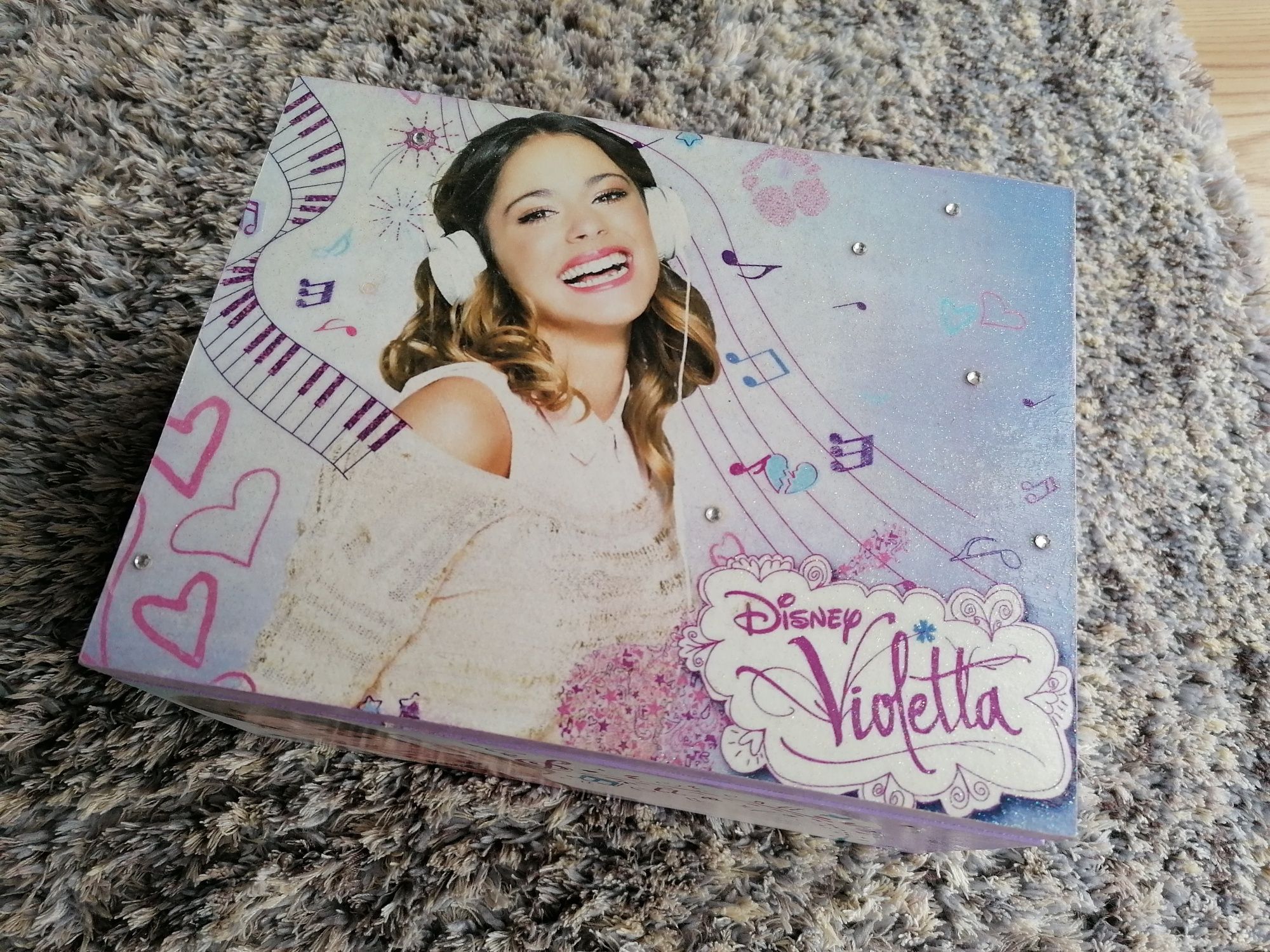 Szkatułka pudełko decoupage Violetta + torba