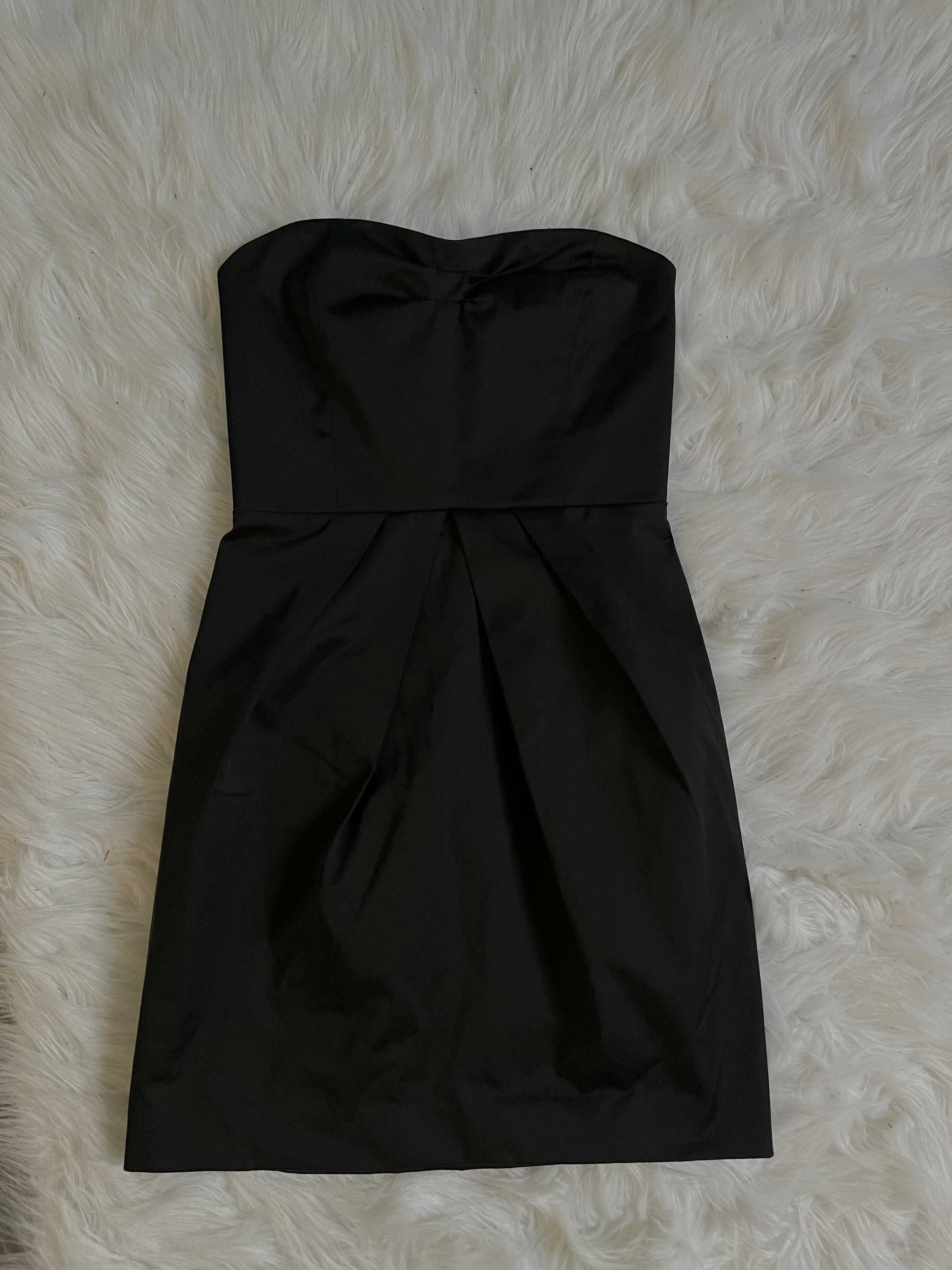 Mango satynowa czarna sukienka rozmiar XS