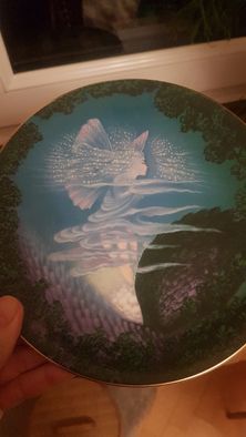 talerz malarstwo art deco THE PEARL FAIRY ROYAL WORCESTER