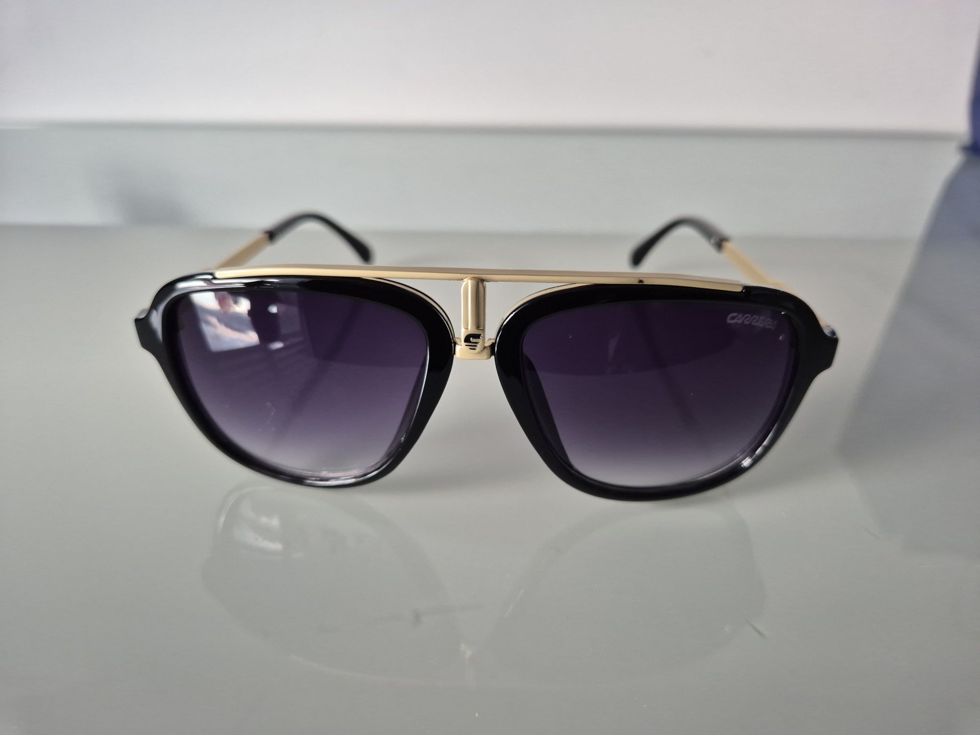 Okulary przeciwsłoneczne carrera pilotki uv aviator ray-ban złote