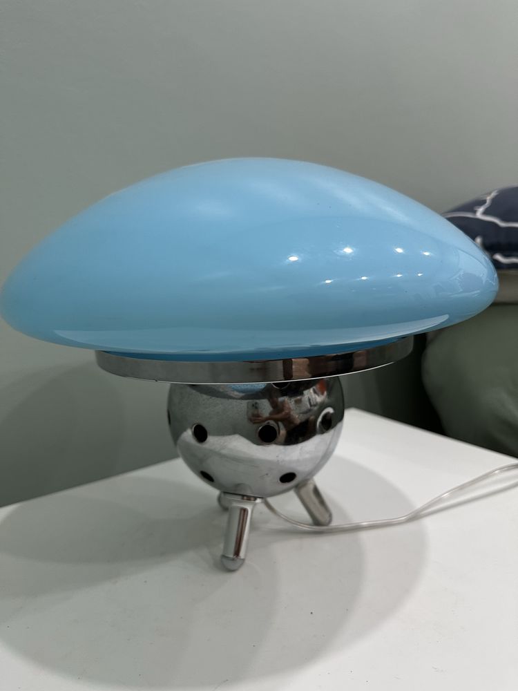 Candeeiro De Mesa Space Age Vidro Opalino