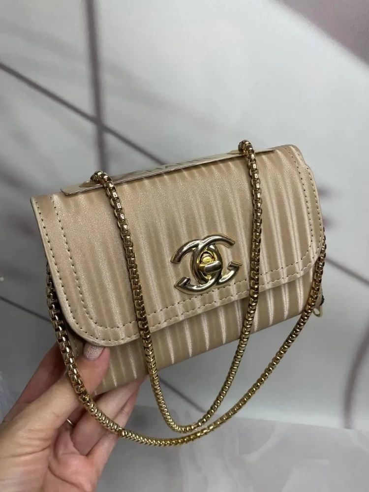 Жіноча сумка Chanel beige Шанель бежева 0018