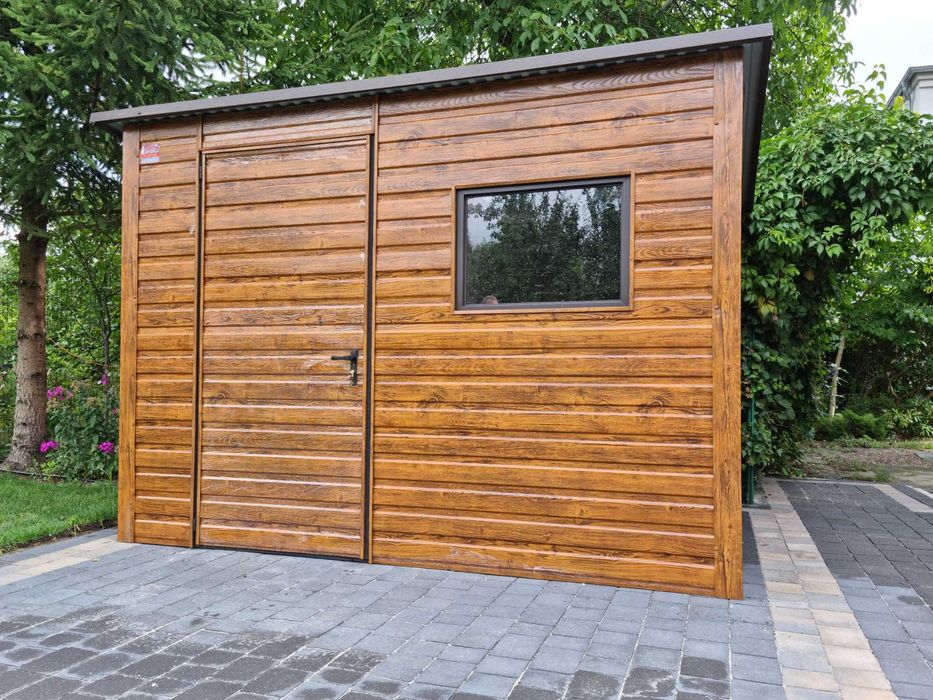 Garaż Blaszany Grafitowy do ogrodu / na działkę - Schowek  - Maj-Blach