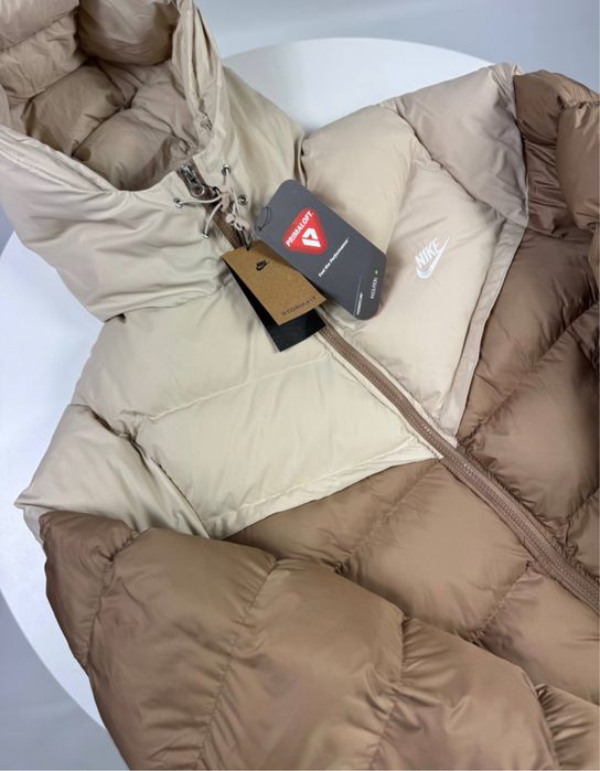 Пуховик Nike Storm-Fit бежево коричневая НЕПРОМОКАЕТ Куртка Найк