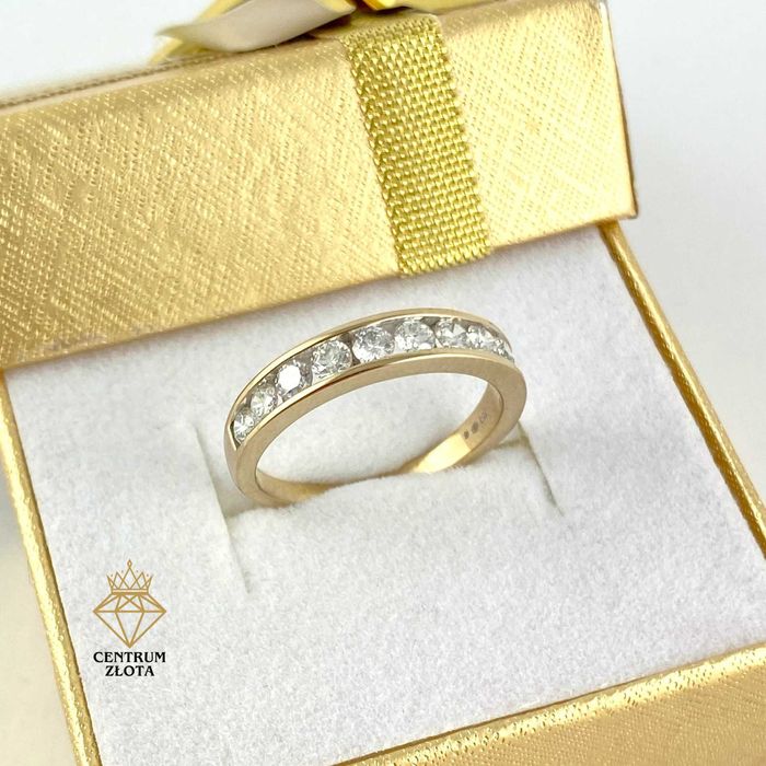 ZŁOTY pierścionek DIAMENTY brylanty 0,80ct PRÓBA 750 (18K) rozmiar 14