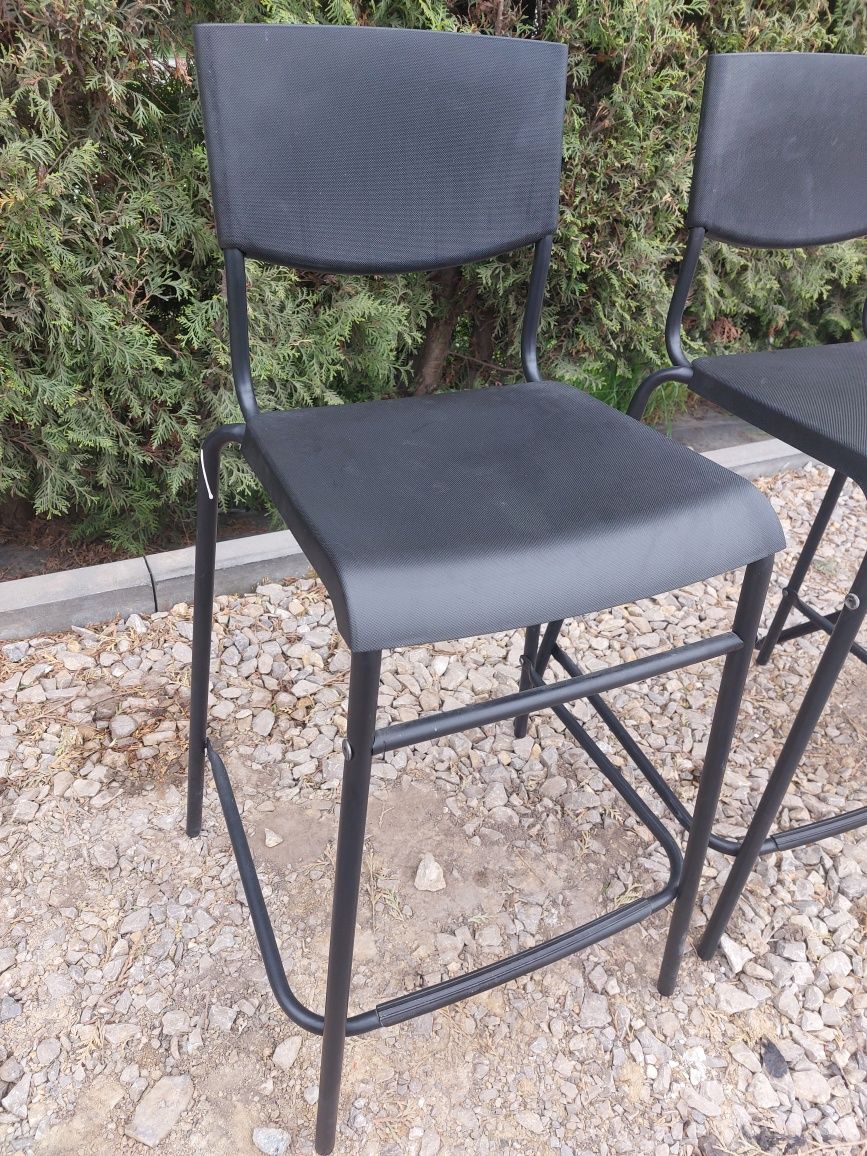 Dwa krzesła barowe ikea Stig + wysoki taboret ikea Franklin