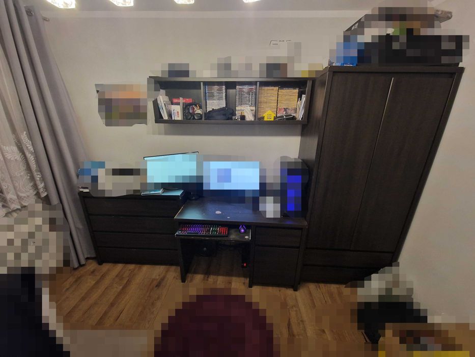 Zestaw mebli, meblościanka, szafa, komoda, biurko