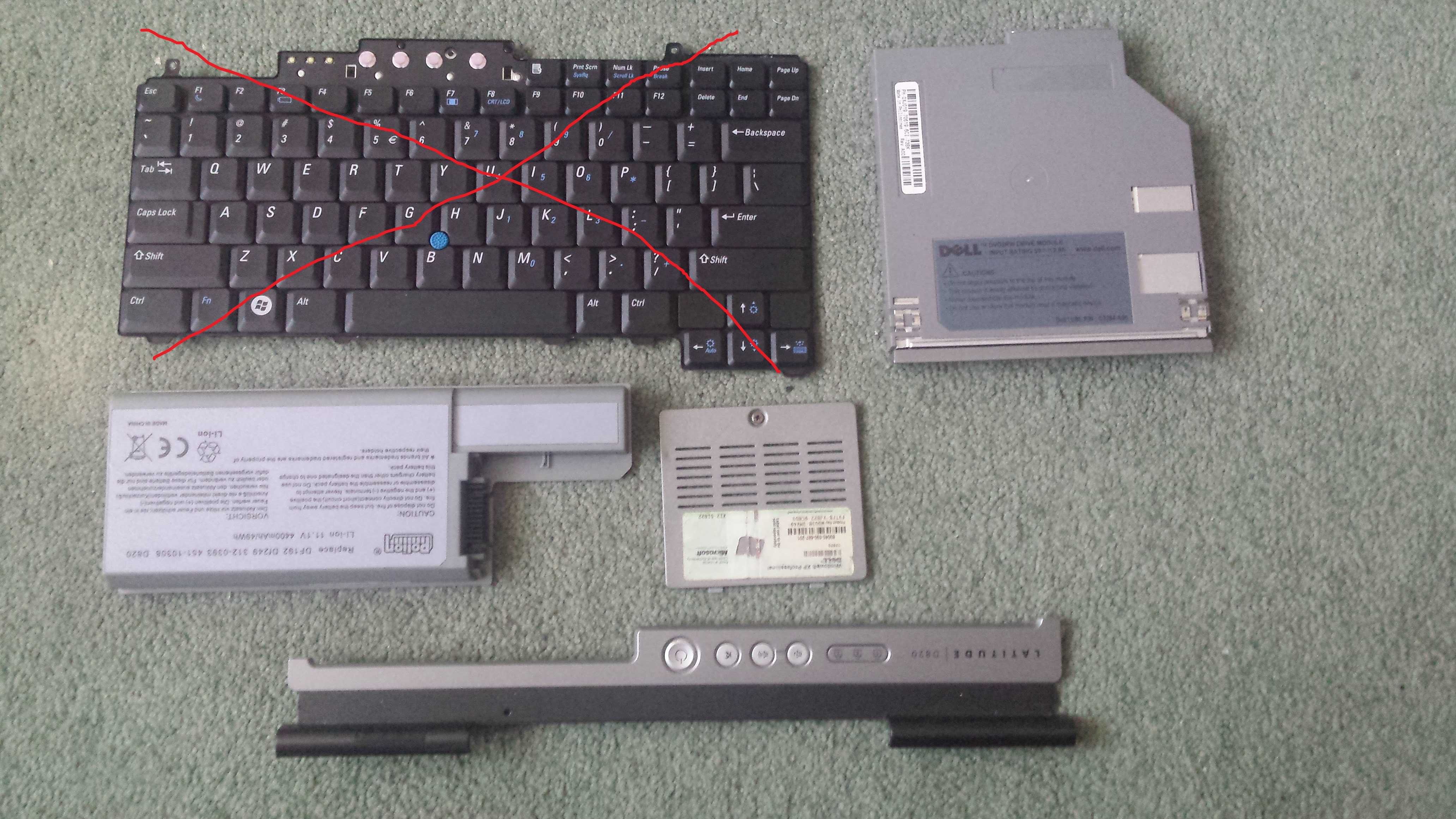 Dell Latitude D820 uszkodzony na części