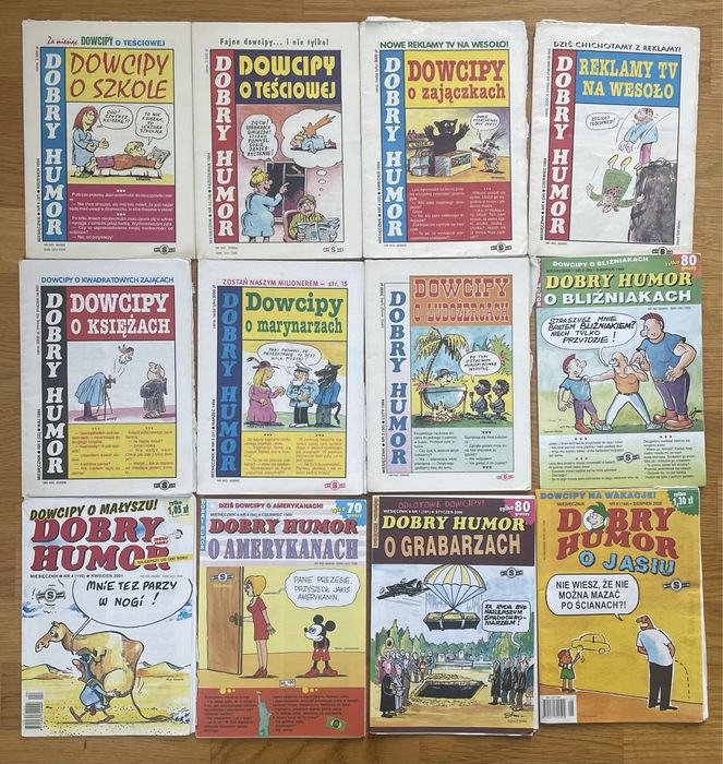 Duży zestaw gazetek z dowcipami, żartami, humorystycznych