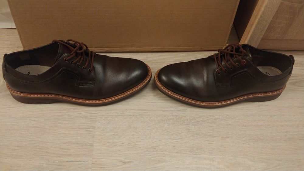 Clarks - Brązowe buty sznurowane męskie