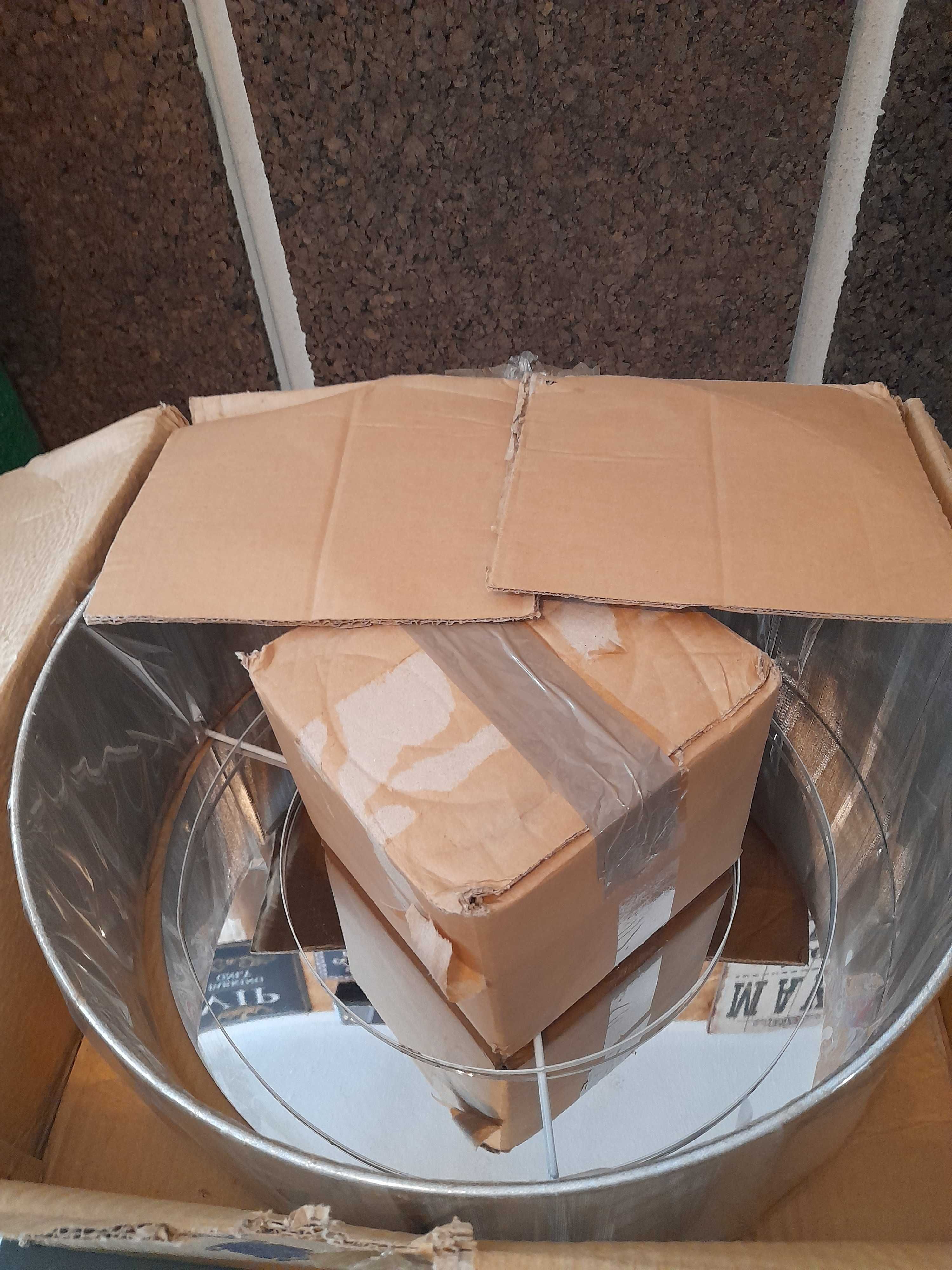 Candeeiro redondo teto 50cm diâmetro prateado e espelhado novo/ caixa
