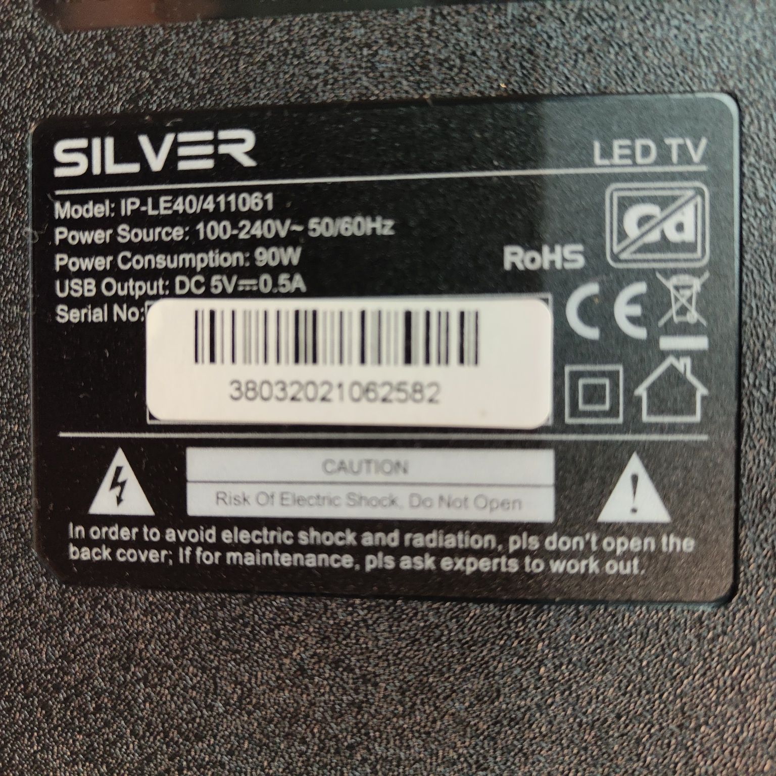 Tv silver 40" avariada