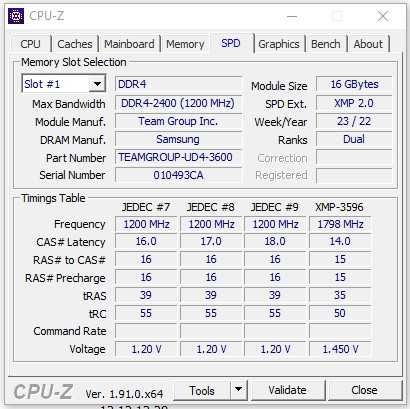 Team T-Force DDR4 3600 32GB (2 x 16GB) C14-15-15-35 Samsung B-die