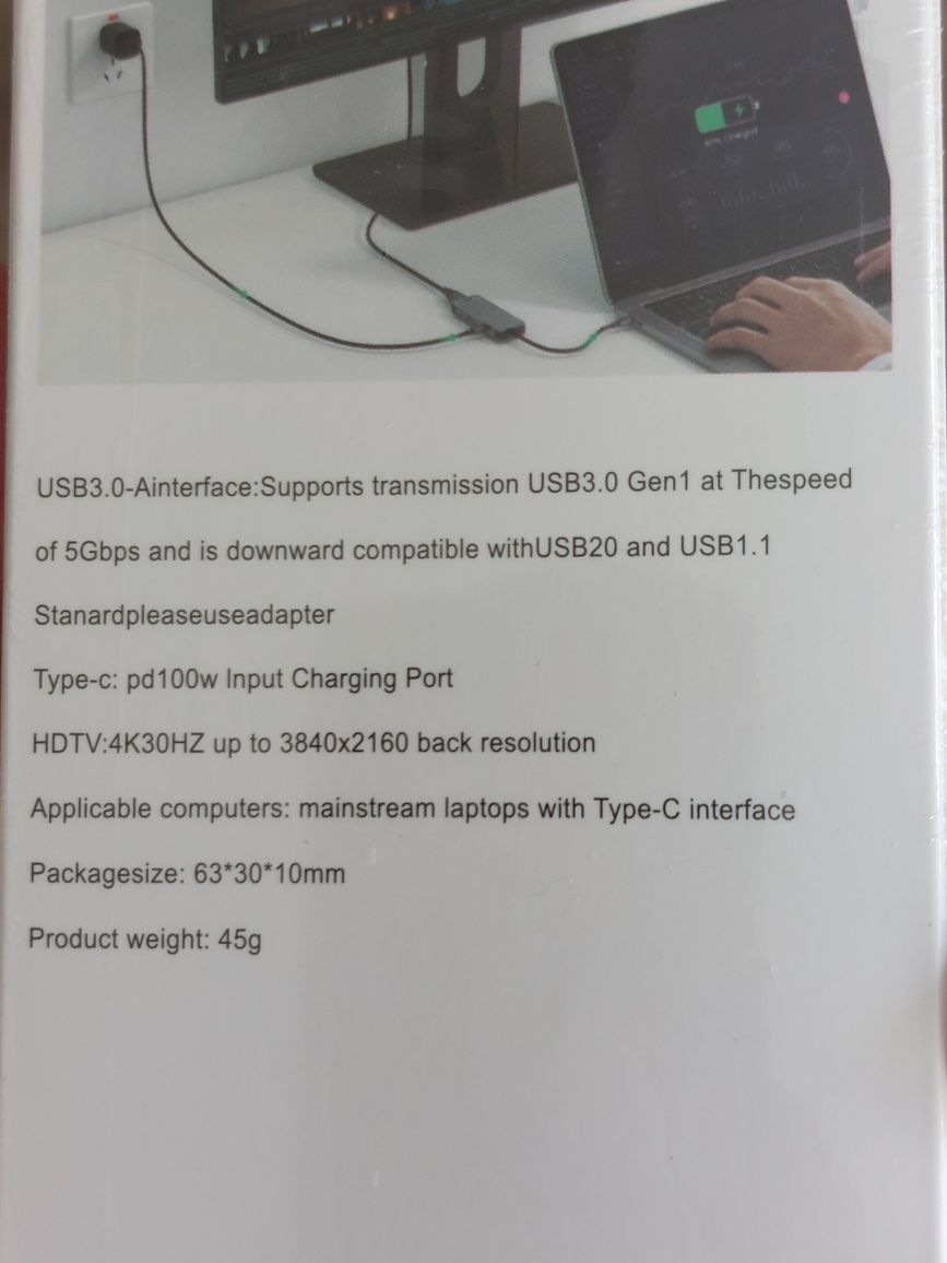 7-in-1 хаб (фото 1) док-станция репликатор HDMI, USB, card