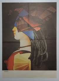 Plakat Dziewczyna z perłą R.Cieślewicz Abstrakcja figuralna 57x40.5cm