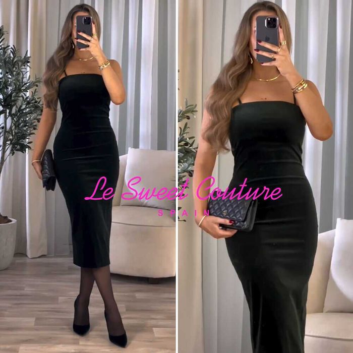 ZARA Luksusowa SUKIENKA aksamitna o kroju ołówkowym L