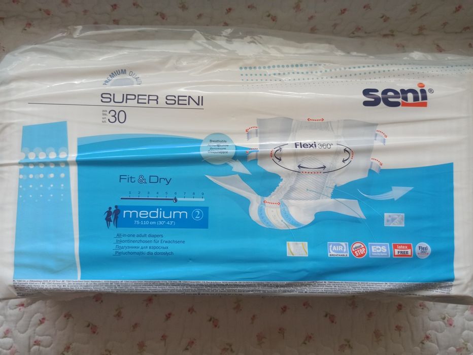 Pieluchy Super Seni rozmiar M 2 opakowania