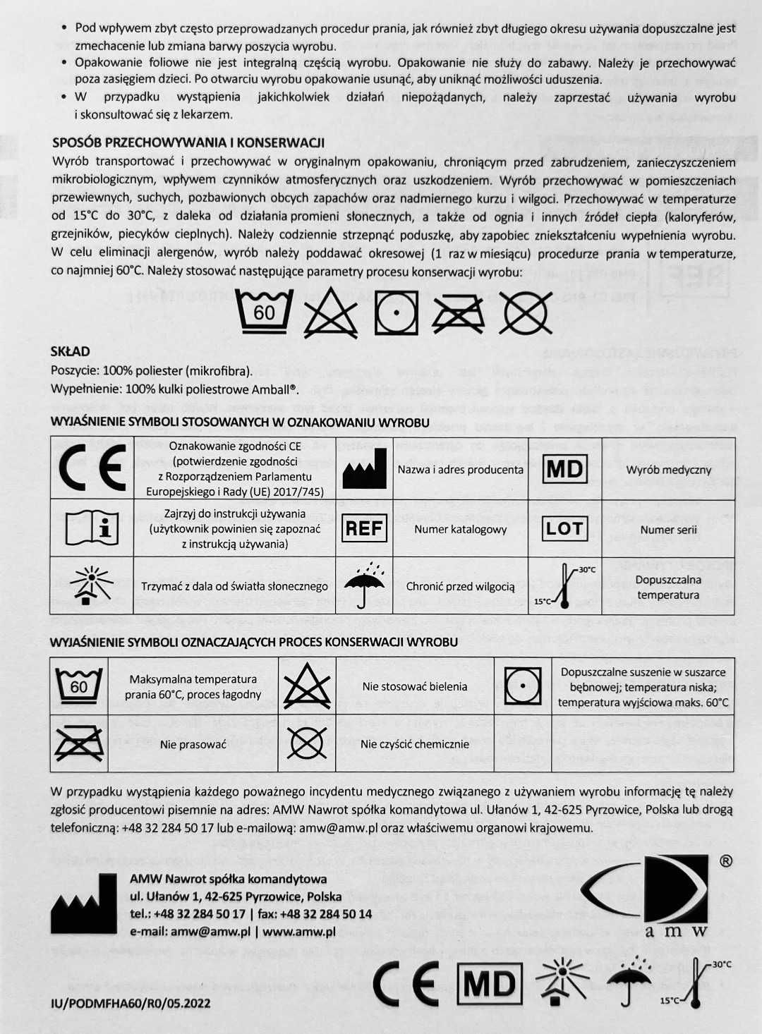 Antyalergiczna Poduszka Novelis 50x70 z Zamkiem Biała do Spania Zamek