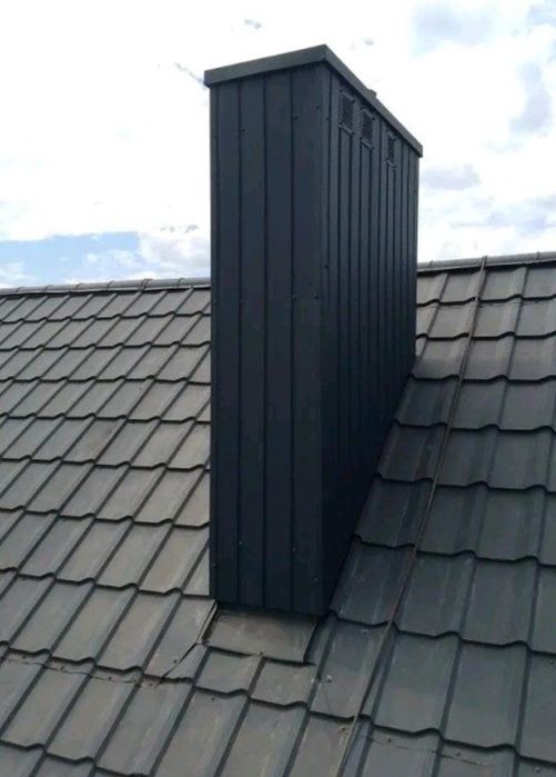 Okucia opierzenie komina , obróbki blacharskie ,