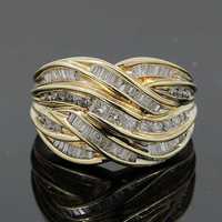 Złoty pierścionek z diamentami bardzo gruba obrączka elegancka 1ct 9K