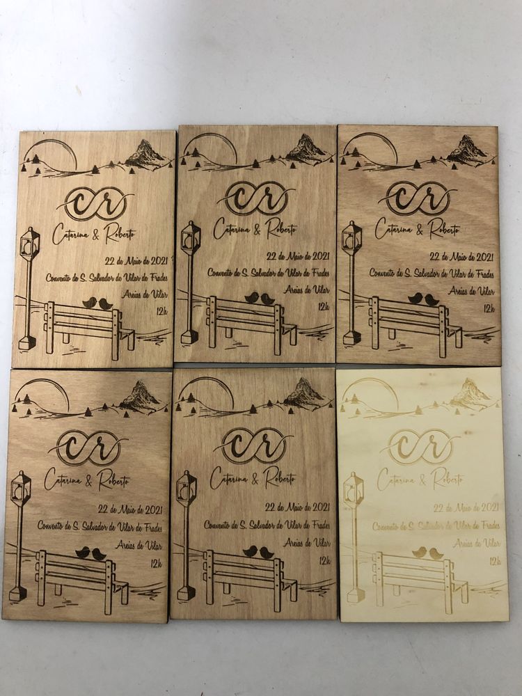 Convites de casamento (laser madeira)