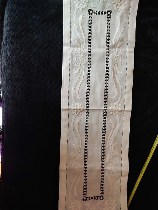 Conjunto de 2 panos de linho bordado