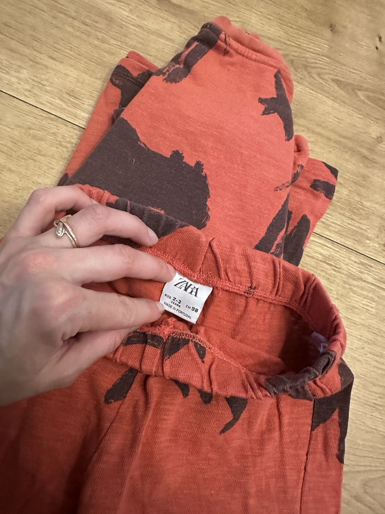 Komplet z grubej bawełny Zara koszulka oversize spodenki