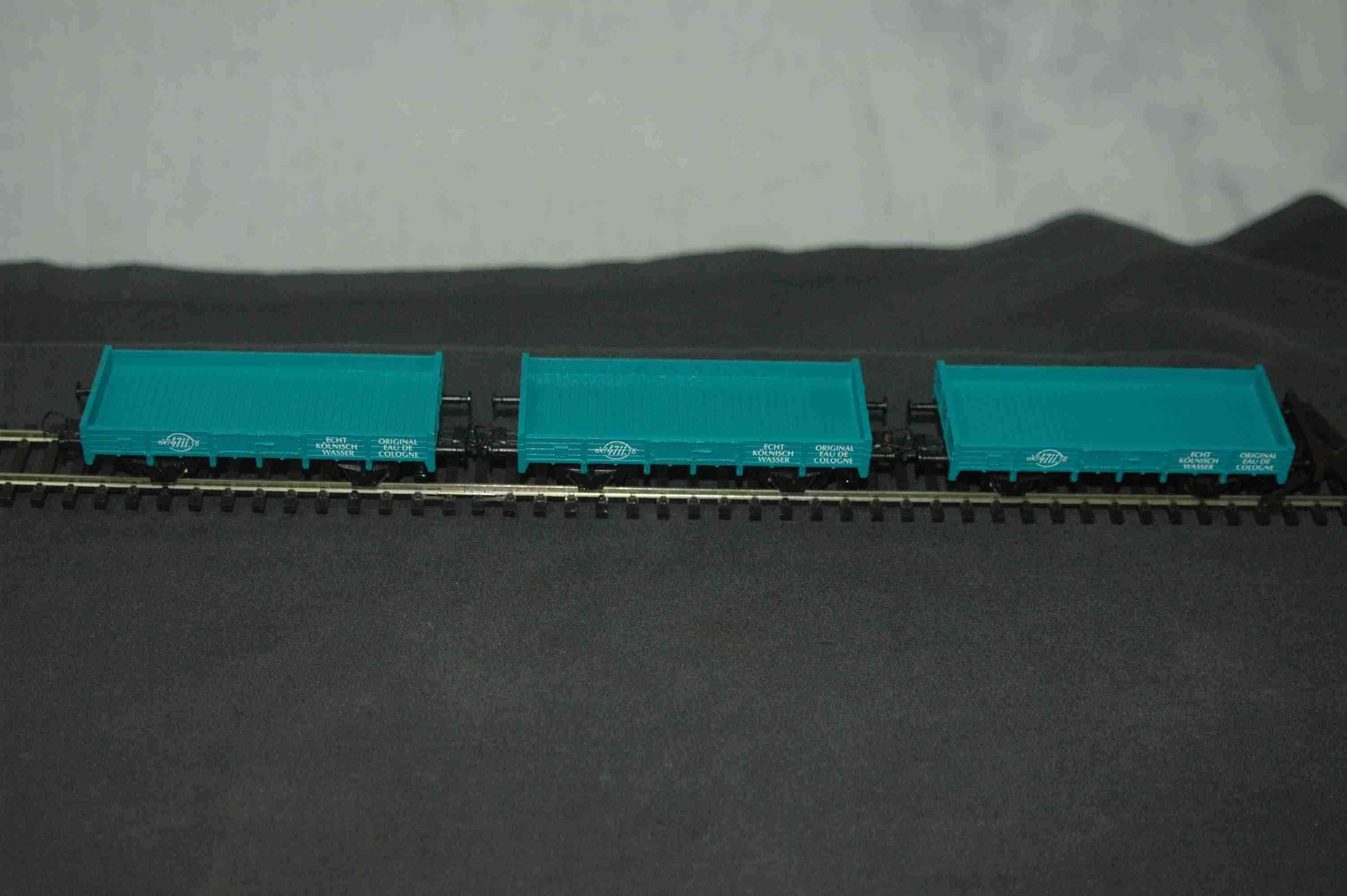 Set 3 vagões gôndola (Água de colónia) ROCO HO