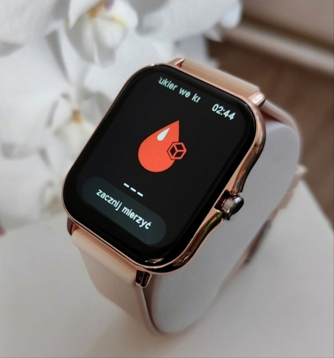 Śliczny Złoty Damski Zegarek Smartwatch