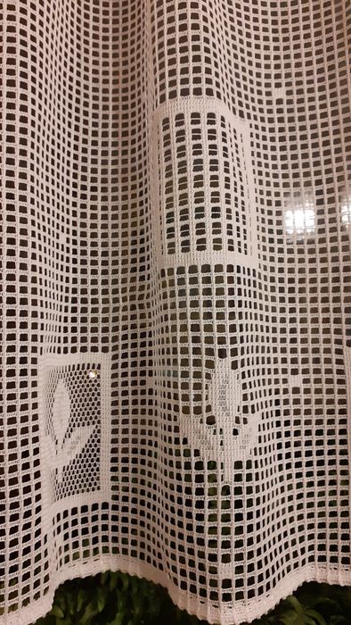 Firanka biała okno+balkon bdb