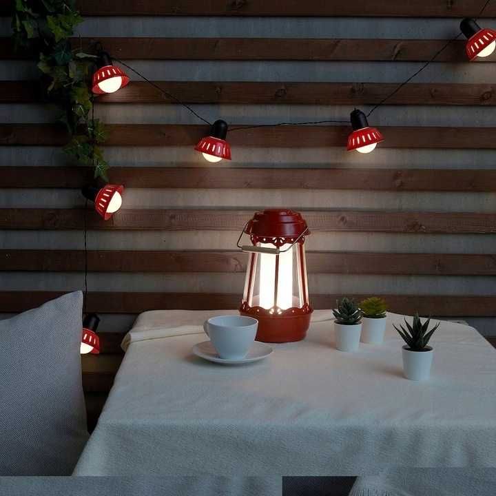 Ikea lampa  SOMMARLÅNKE red czerwona- USB-C port do ładowania