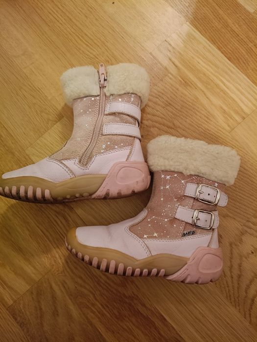 Skórzane buty zimowe kozaki ocieplane wełna 24 Bartek