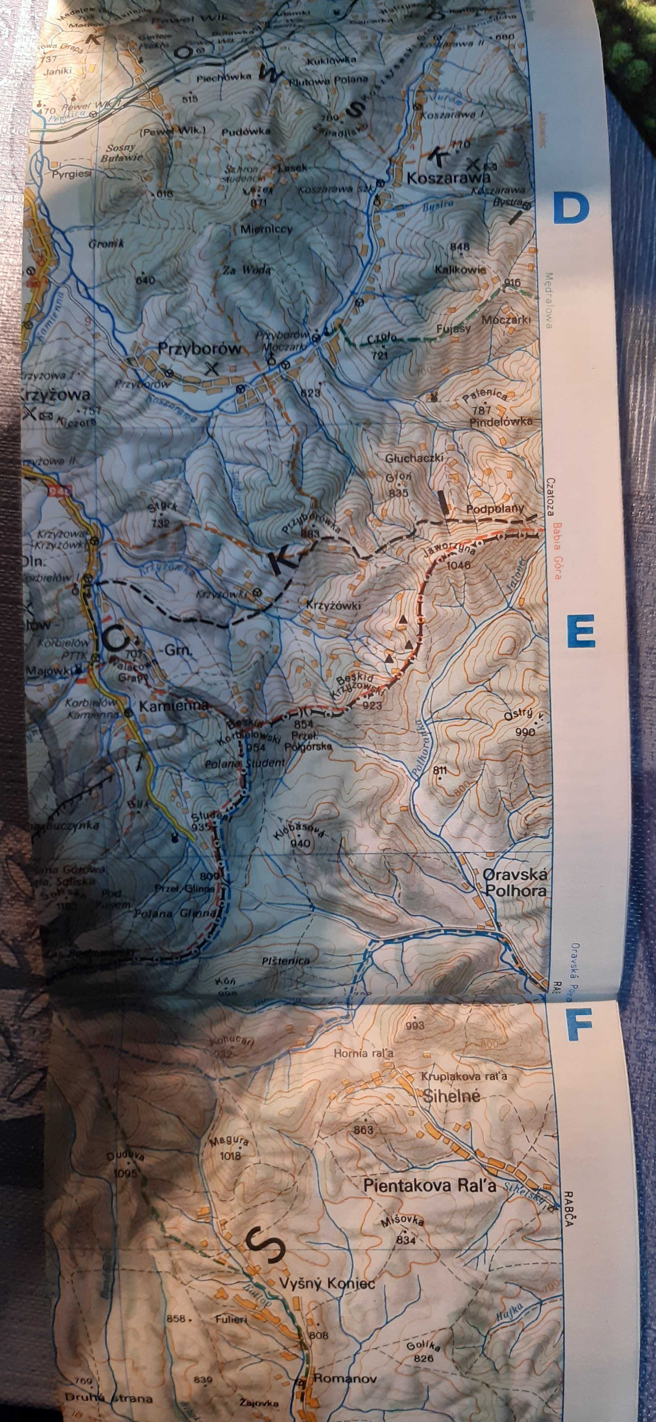 stara mapa beskid sądecki i żywiecki 1987r.